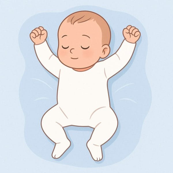 Pourquoi les bébés dorment les bras en l&rsquo;air ? On vous explique